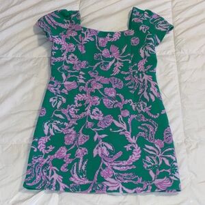 Lilly Pulitzer Green and Purple Floral Dress